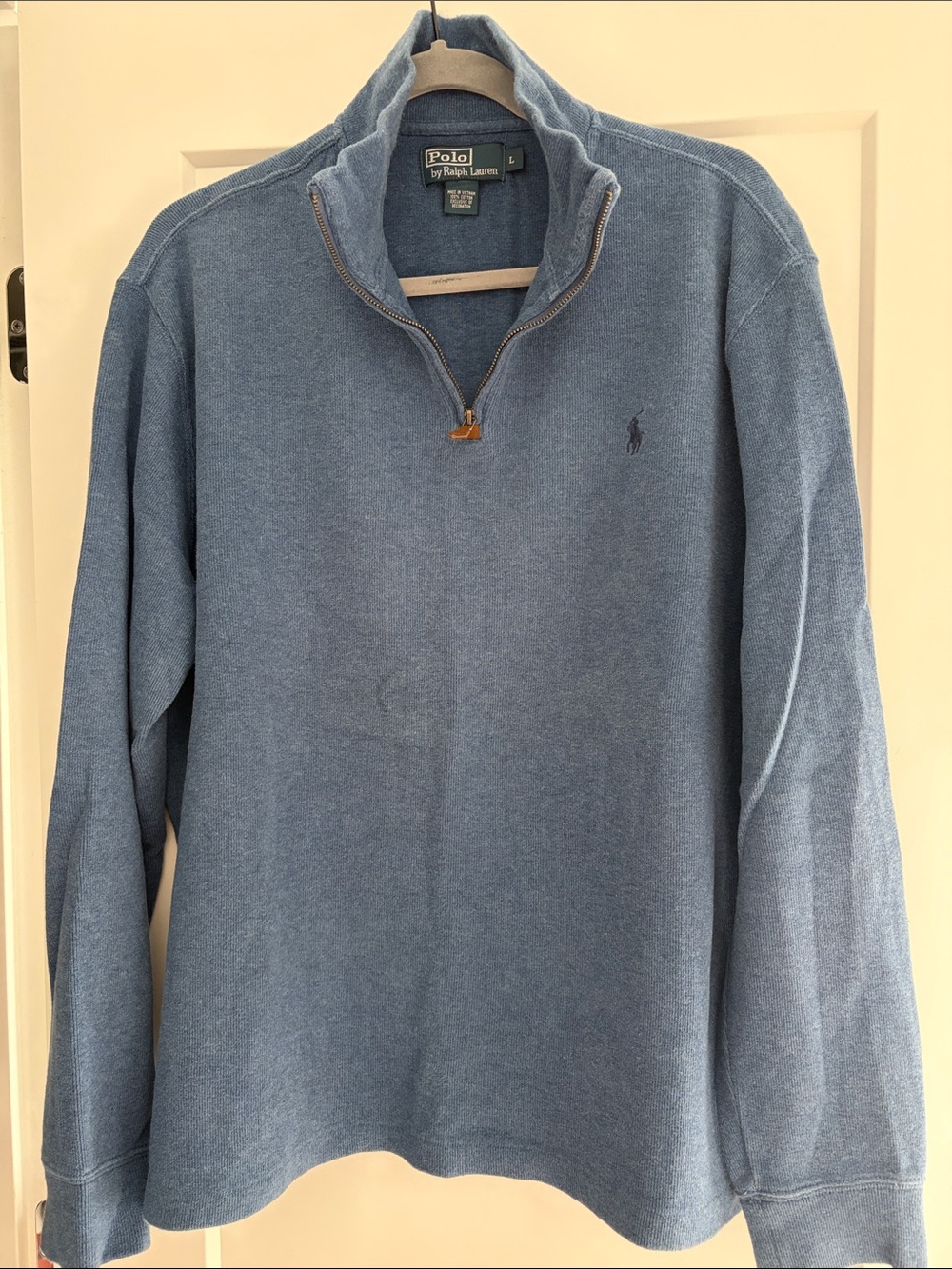 Polo by Ralph Lauren Light Blue Quarter-Zip Pullover Sweater
